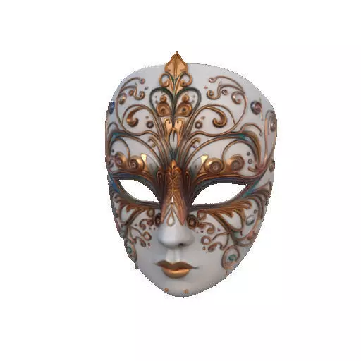 2332  Venetian Carnival Mask Color 3D Model  magic 3D print model_35