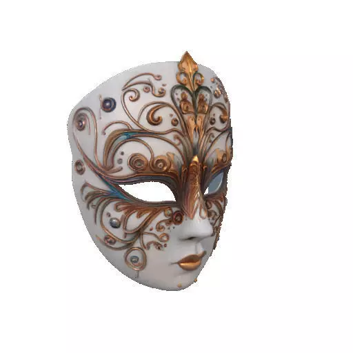 2332  Venetian Carnival Mask Color 3D Model  magic 3D print model_9