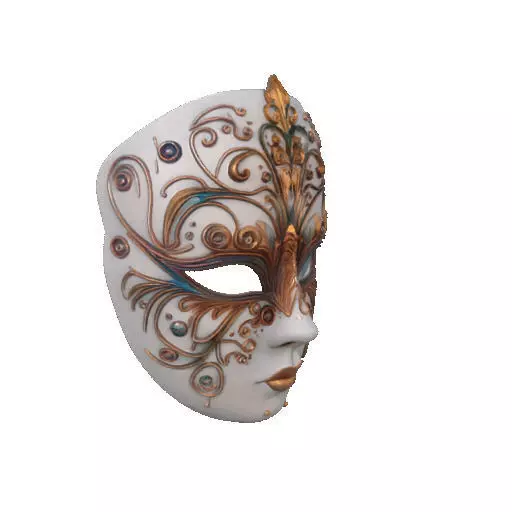 2332  Venetian Carnival Mask Color 3D Model  magic 3D print model_10