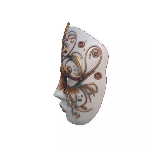 2332  Venetian Carnival Mask Color 3D Model  magic 3D print model_29