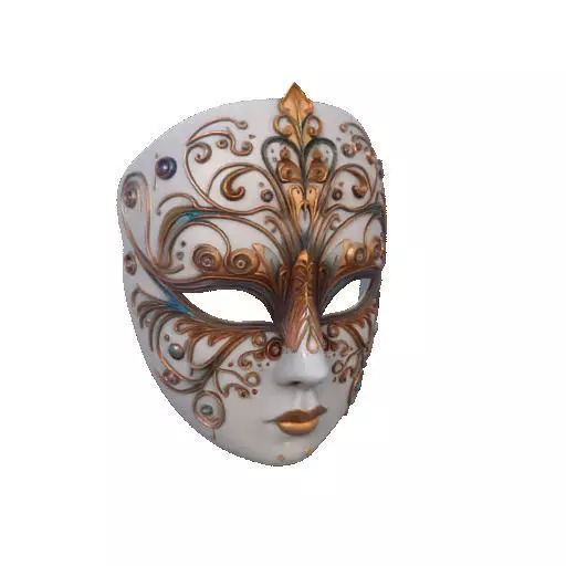 2332  Venetian Carnival Mask Color 3D Model  magic 3D print model_8