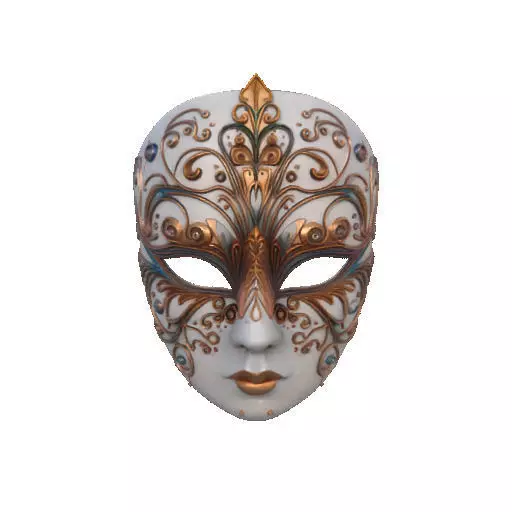 2332  Venetian Carnival Mask Color 3D Model  magic 3D print model_6