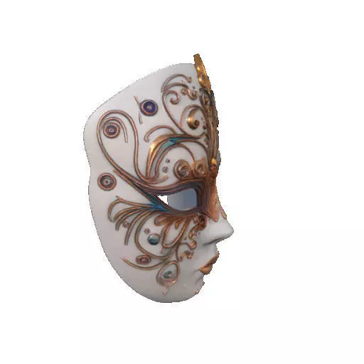 2332  Venetian Carnival Mask Color 3D Model  magic 3D print model_12