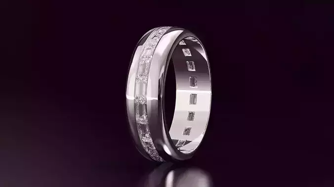 Channel Set Baguette Straight Eternity Ring N10 162CT EU54