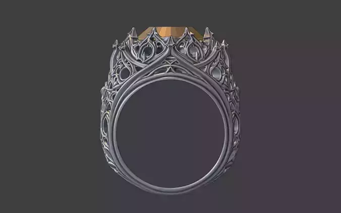 gothic cathedral gemstone ring