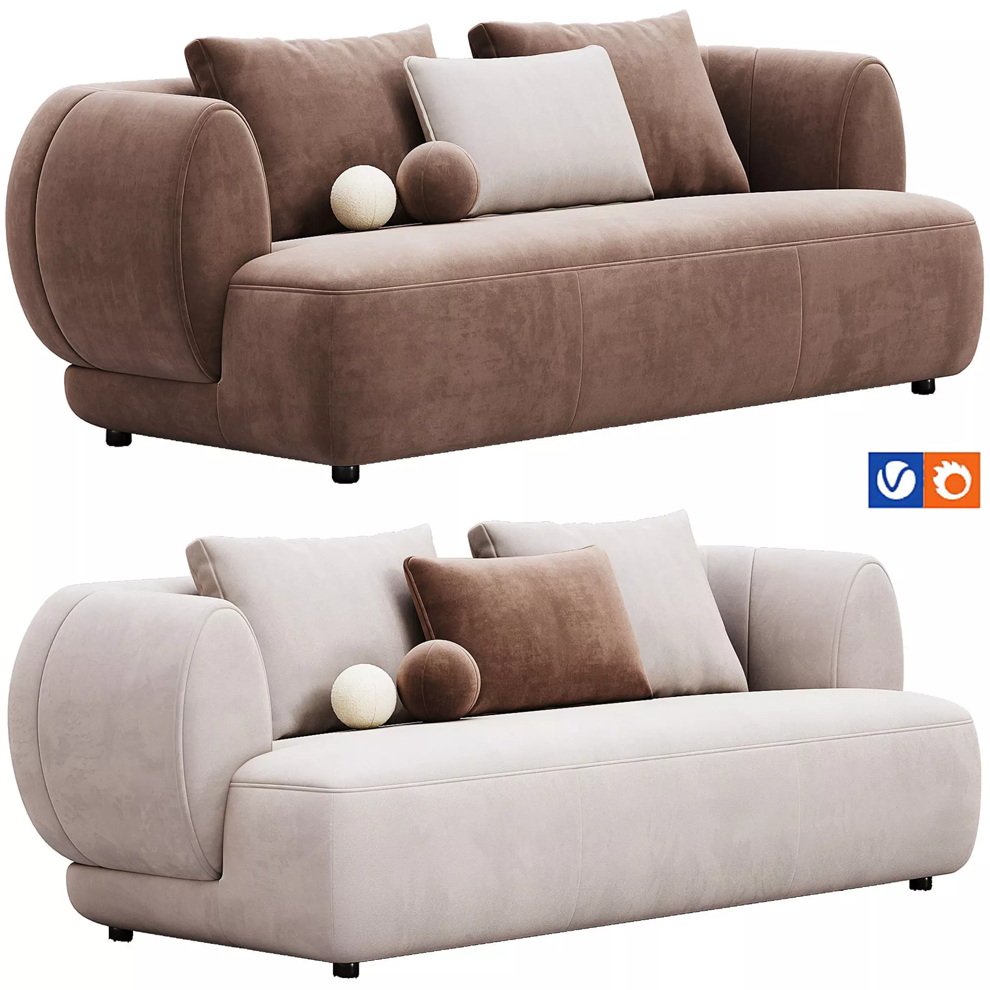 Botero 266 Sofa By Sicis 3D model