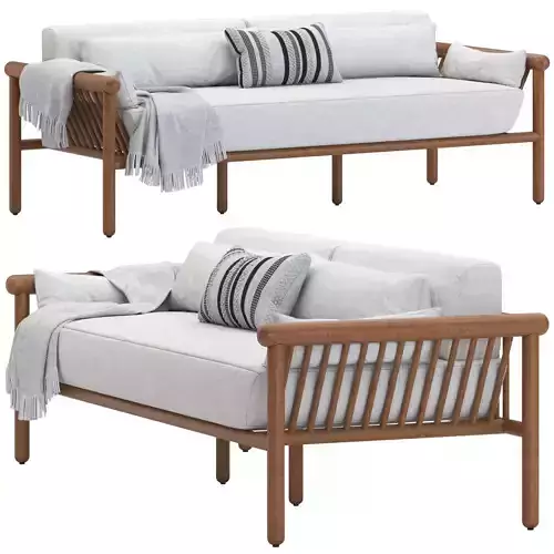 CB2 Bonelli Teak Outdoor Sofa
