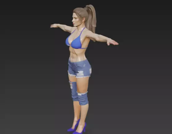 Female 3d Model for Gaming 3D model_2