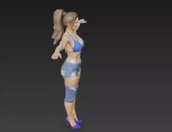Female 3d Model for Gaming 3D model_5