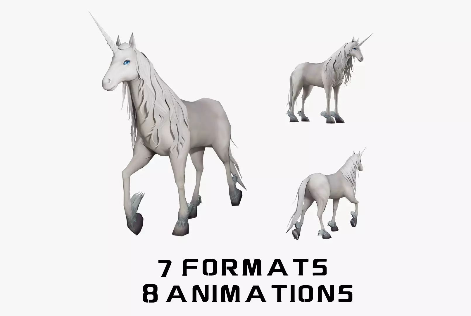Animated Low-poly Unicorn Low-poly 3D model