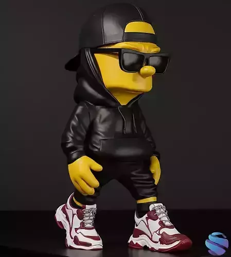 Streetwear Bart Simpson - 3D Print Model  Pre-Supported  