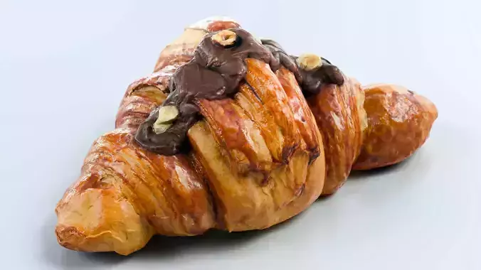 Chocolate Hazelnut Croissant Photorealistic