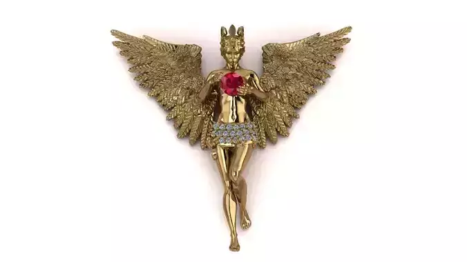 Angel Pendant Jewelry model - The Guardians Heart for Her