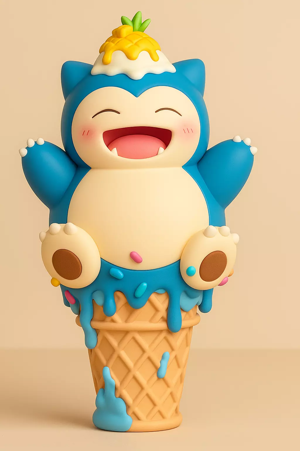 Snorlax Ice Cream Cone Tabletop 3D print model