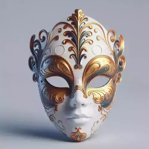 2334Venetian Carnival Mask Color 3D Model magic