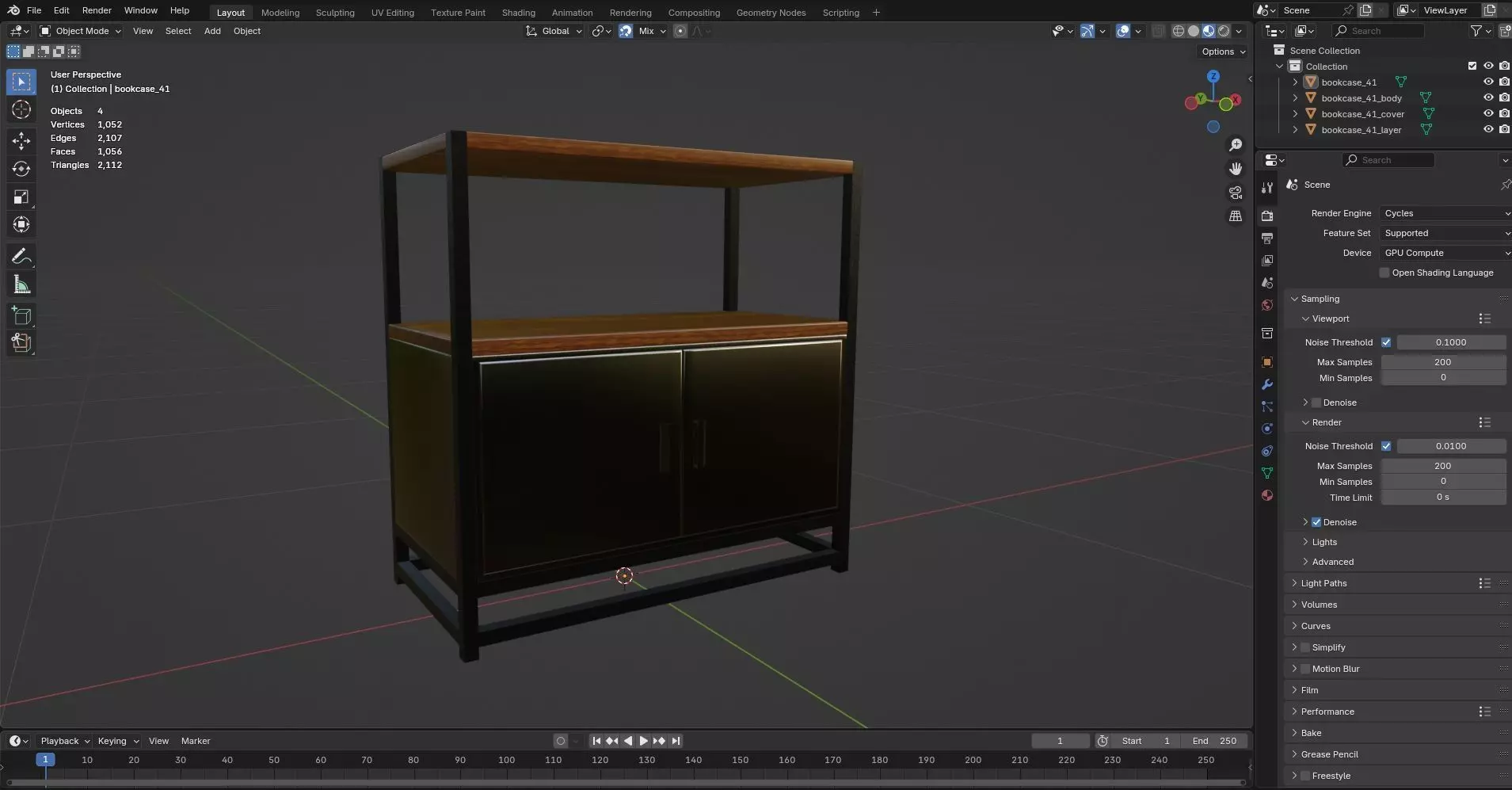 Bookcase CG41 3D model_8