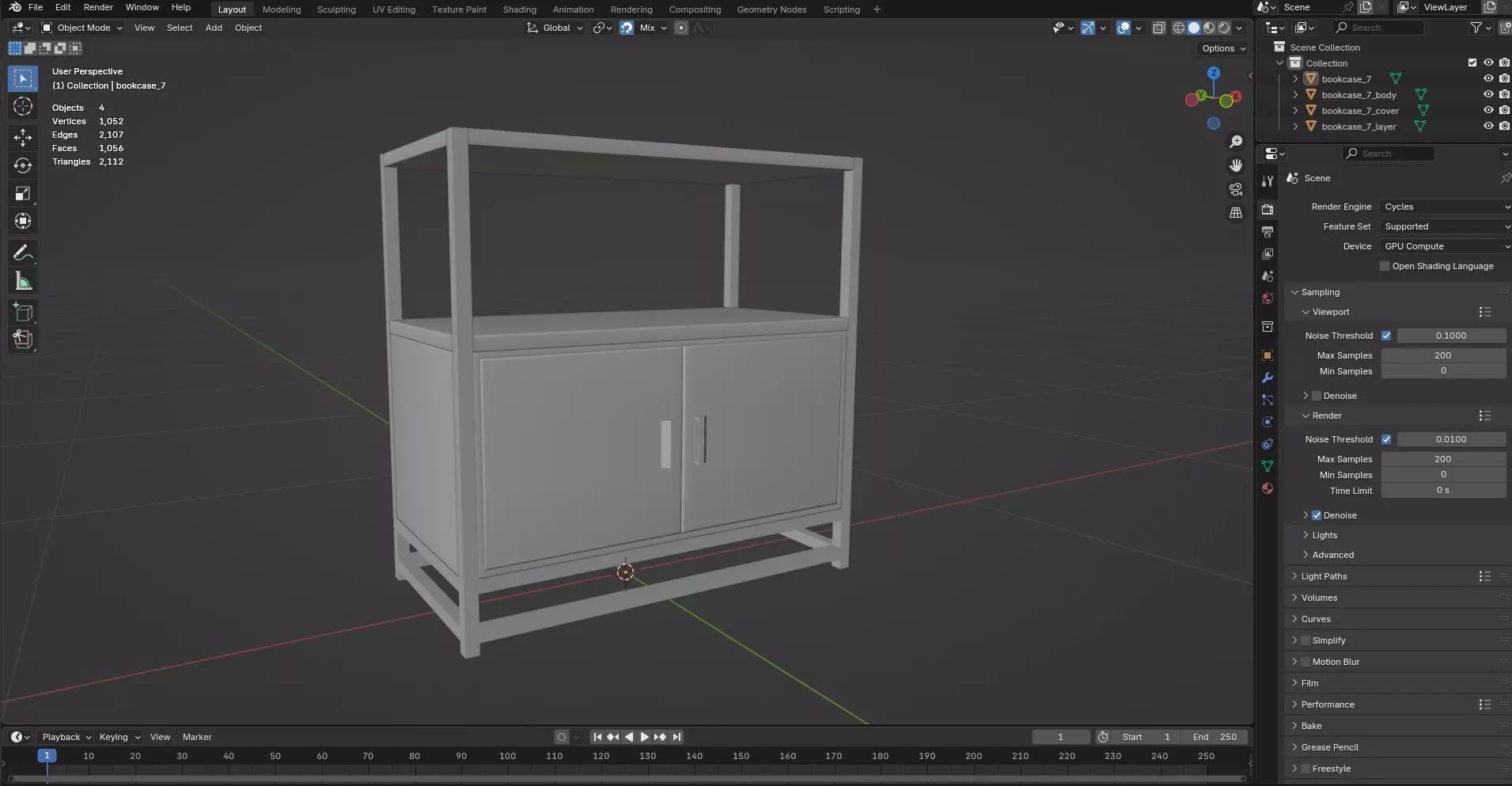 Bookcase CG41 3D model_7