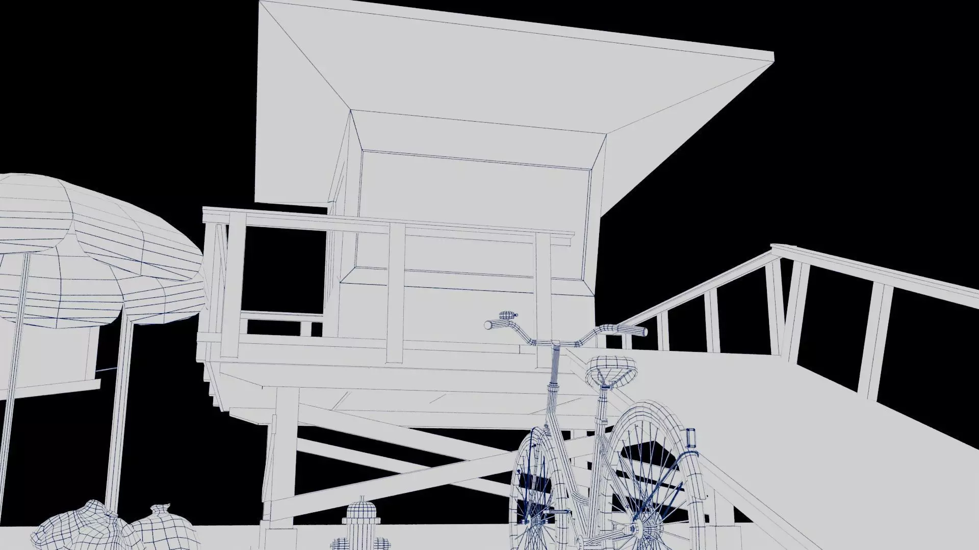 Beach Props Collection LOW POLY Low-poly 3D model_4