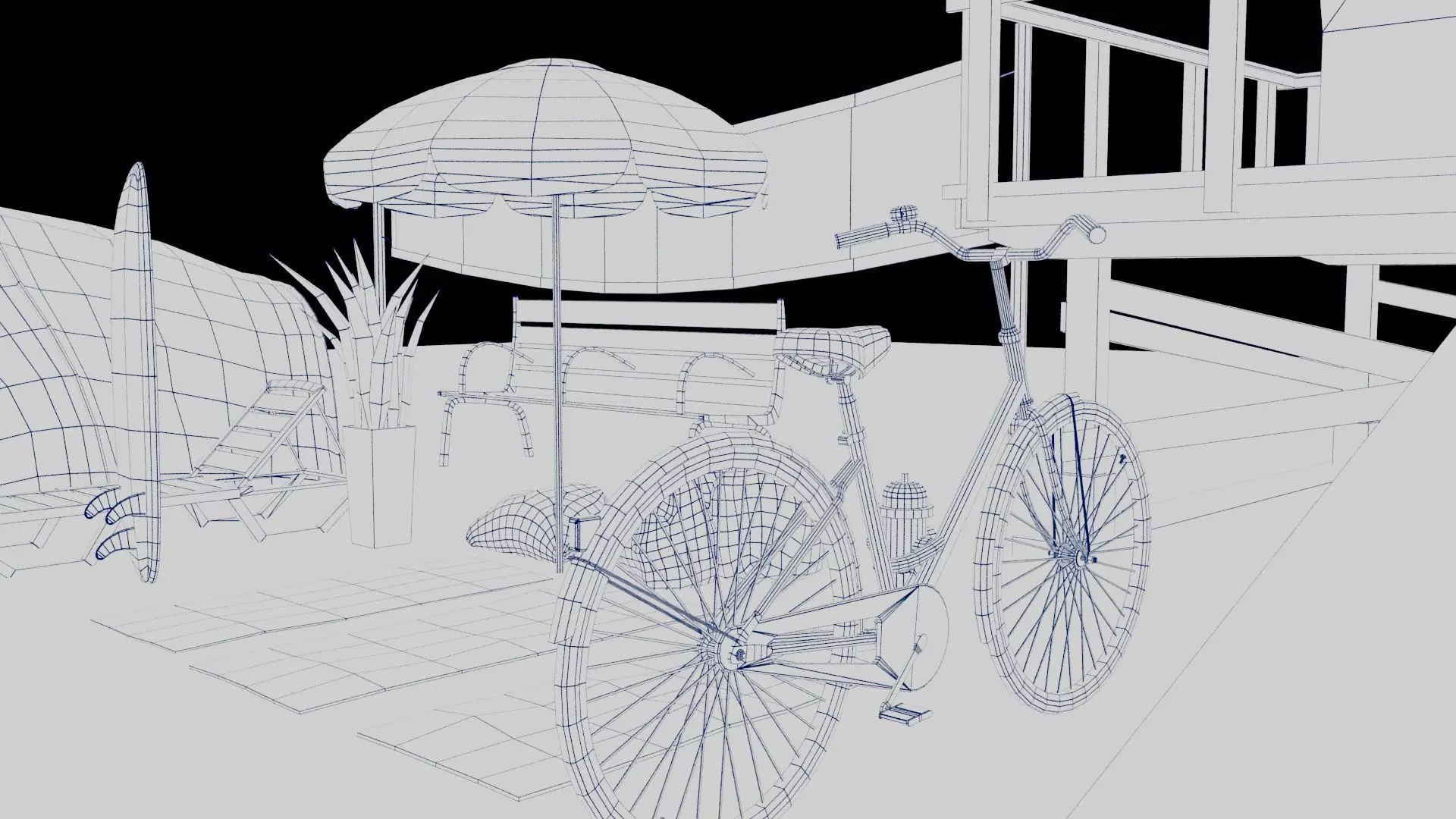 Beach Props Collection LOW POLY Low-poly 3D model_3