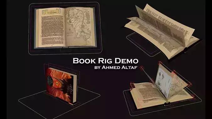 Realistic Book Rig- Fully Rigged and Animatable 3D Model
