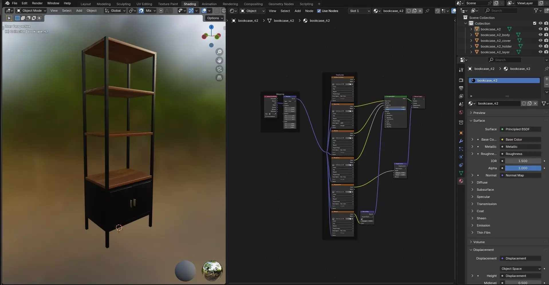 Bookcase CG42 3D model_11