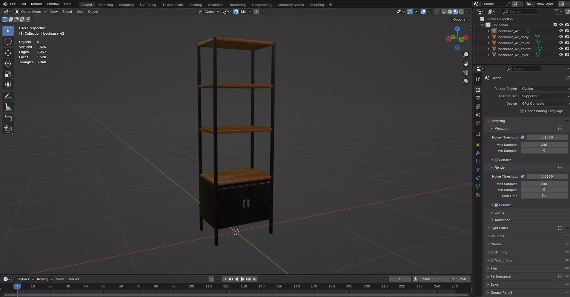 Bookcase CG42 3D model_8