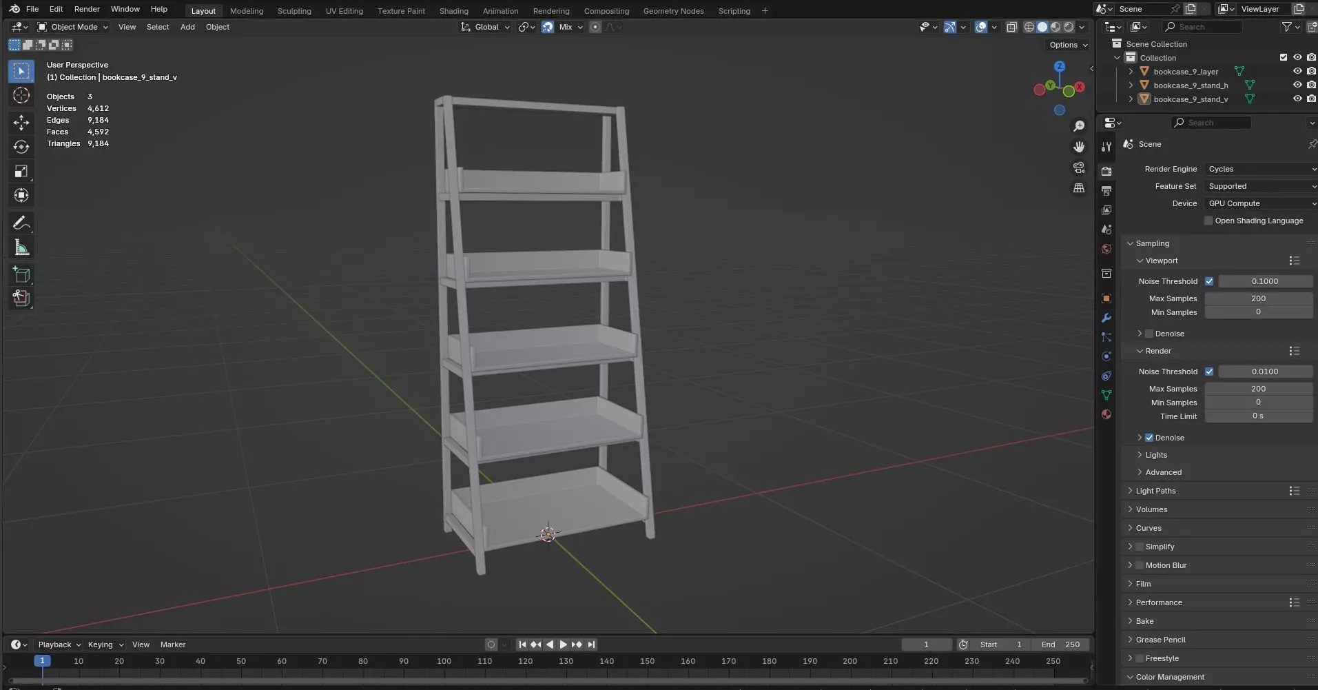 Bookcase CG43 3D model_7