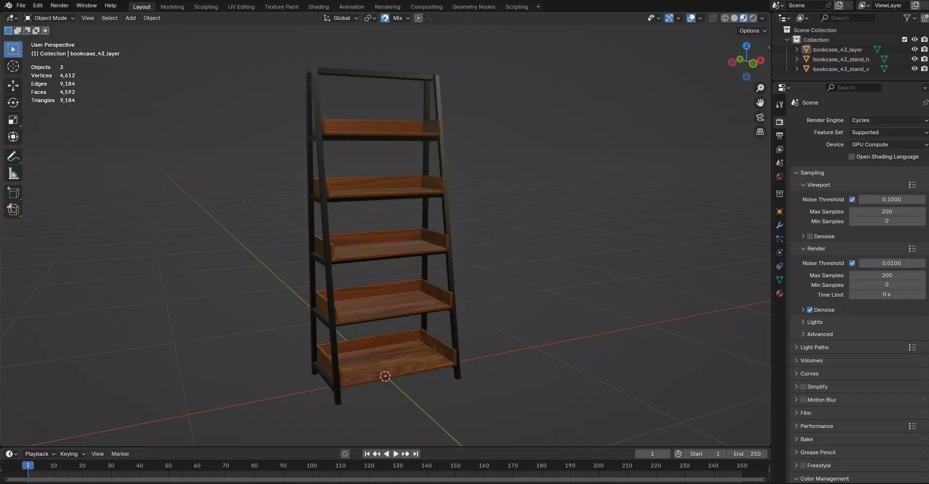 Bookcase CG43 3D model_8