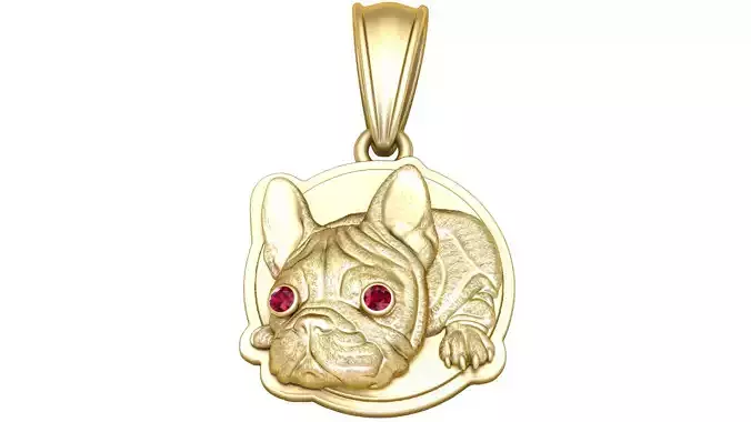 Gold French Bulldog Pendant