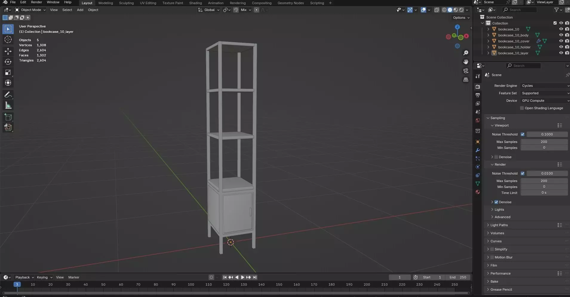 Bookcase CG44 3D model_7