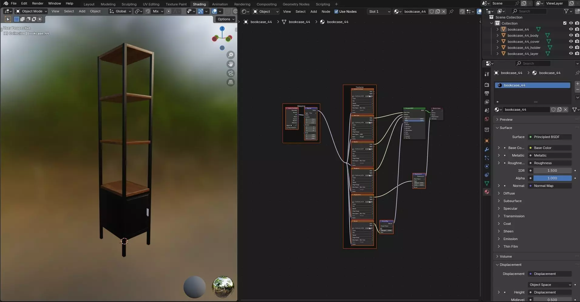 Bookcase CG44 3D model_11