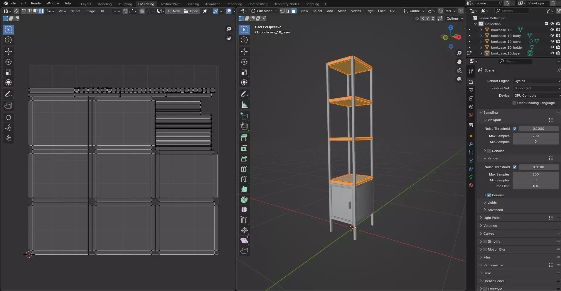 Bookcase CG44 3D model_9