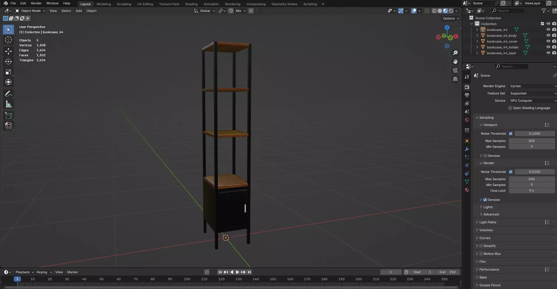 Bookcase CG44 3D model_8