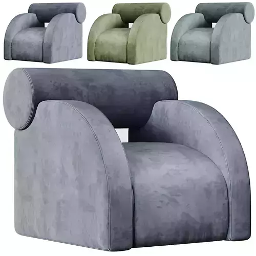  Fabric Armchair with Armrests By Paolonesi