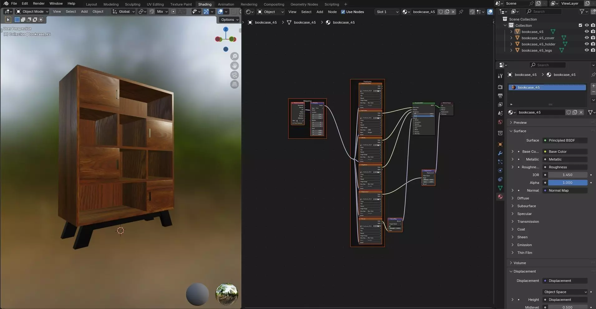 Bookcase CG45 3D model_11