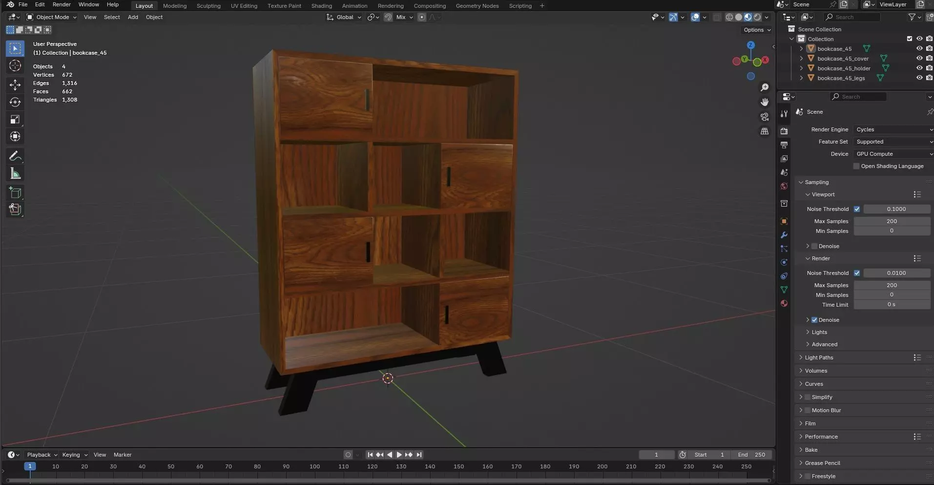 Bookcase CG45 3D model_8