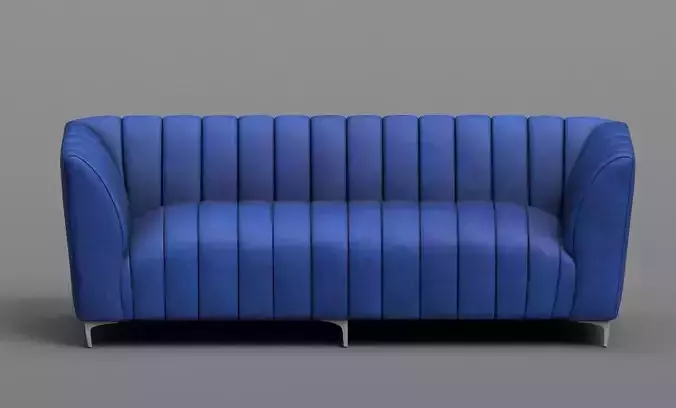 Contemporary Blue Velvet Sofa