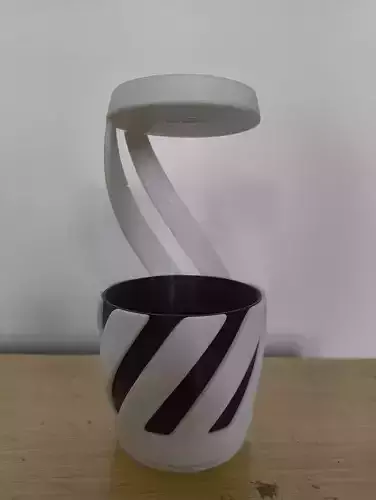 Modern 3D Printable Indoor Flower Vase with Water Drip Tray 3D print model