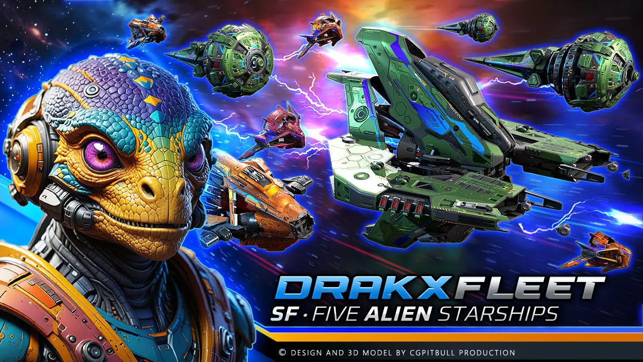 DRAKX Fleet Low-poly 3D model_0