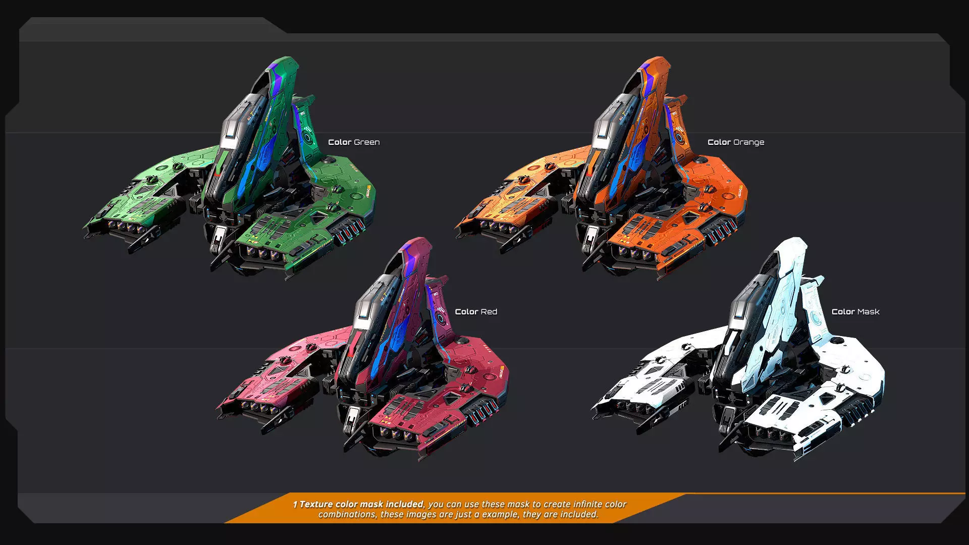 DRAKX Fleet Low-poly 3D model_9