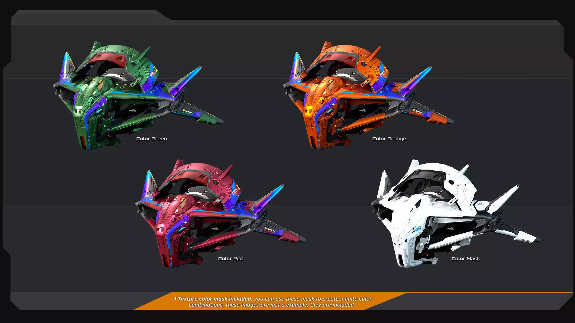 DRAKX Fleet Low-poly 3D model_29