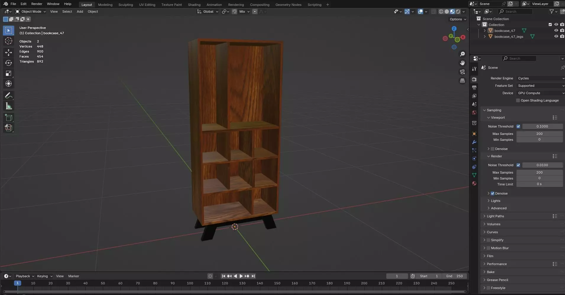 Bookcase CG47 3D model_8