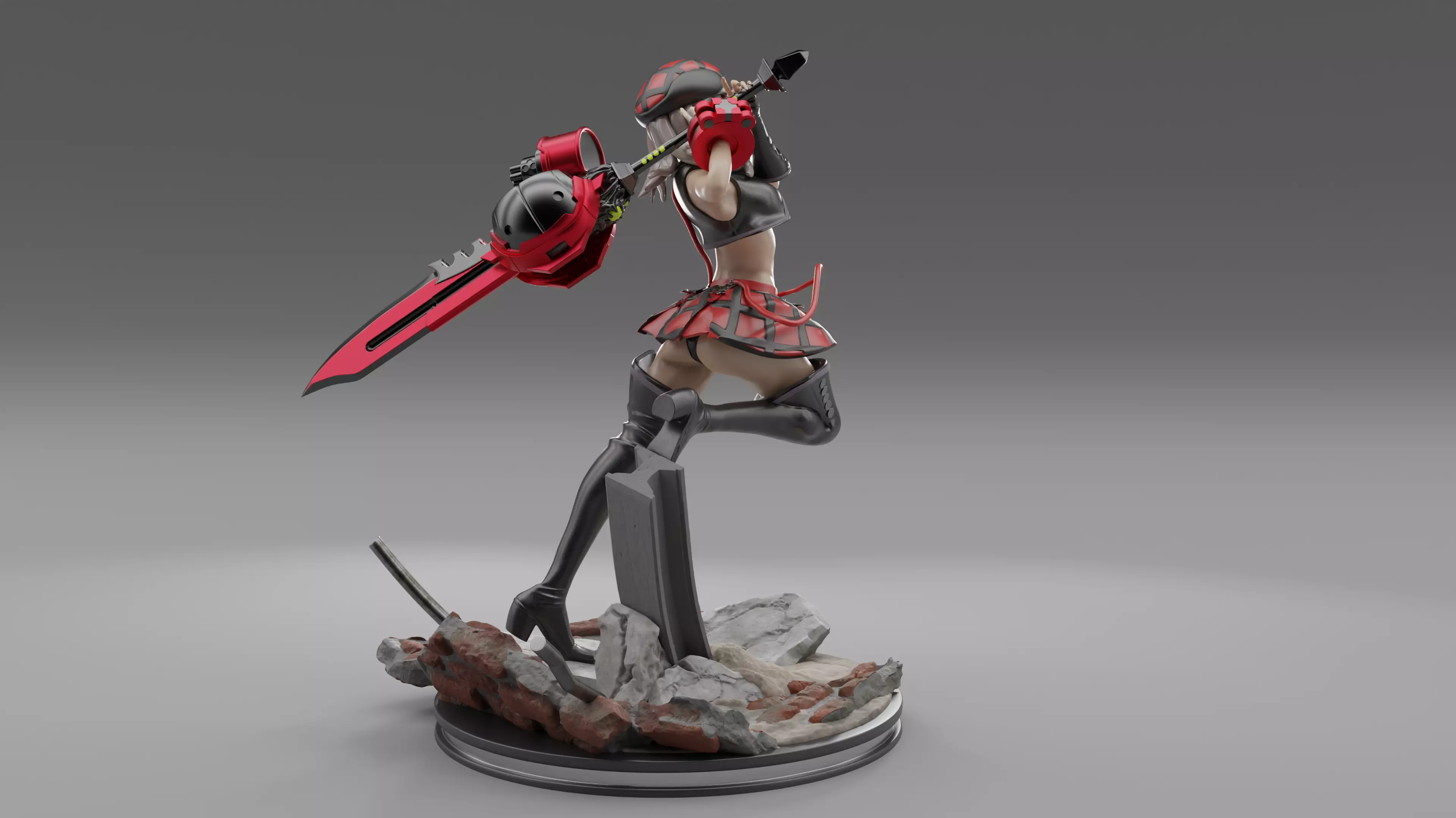 Anime Chainsaw Sword Warrior 3D print model_2