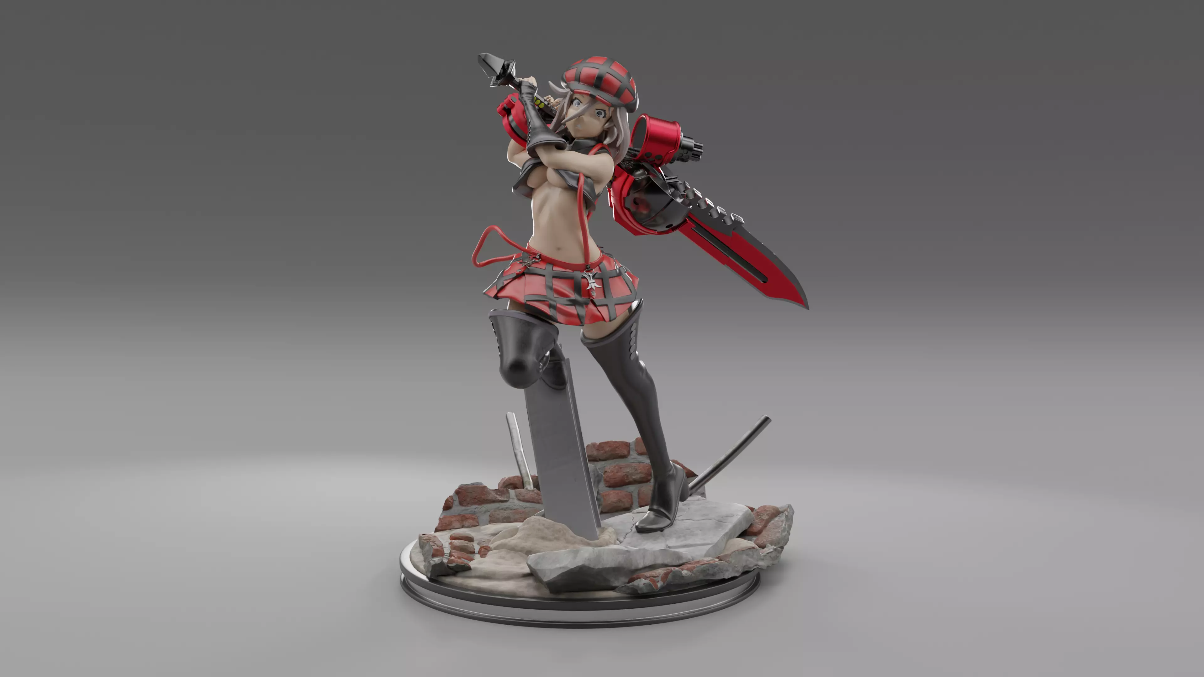 Anime Chainsaw Sword Warrior 3D print model_5