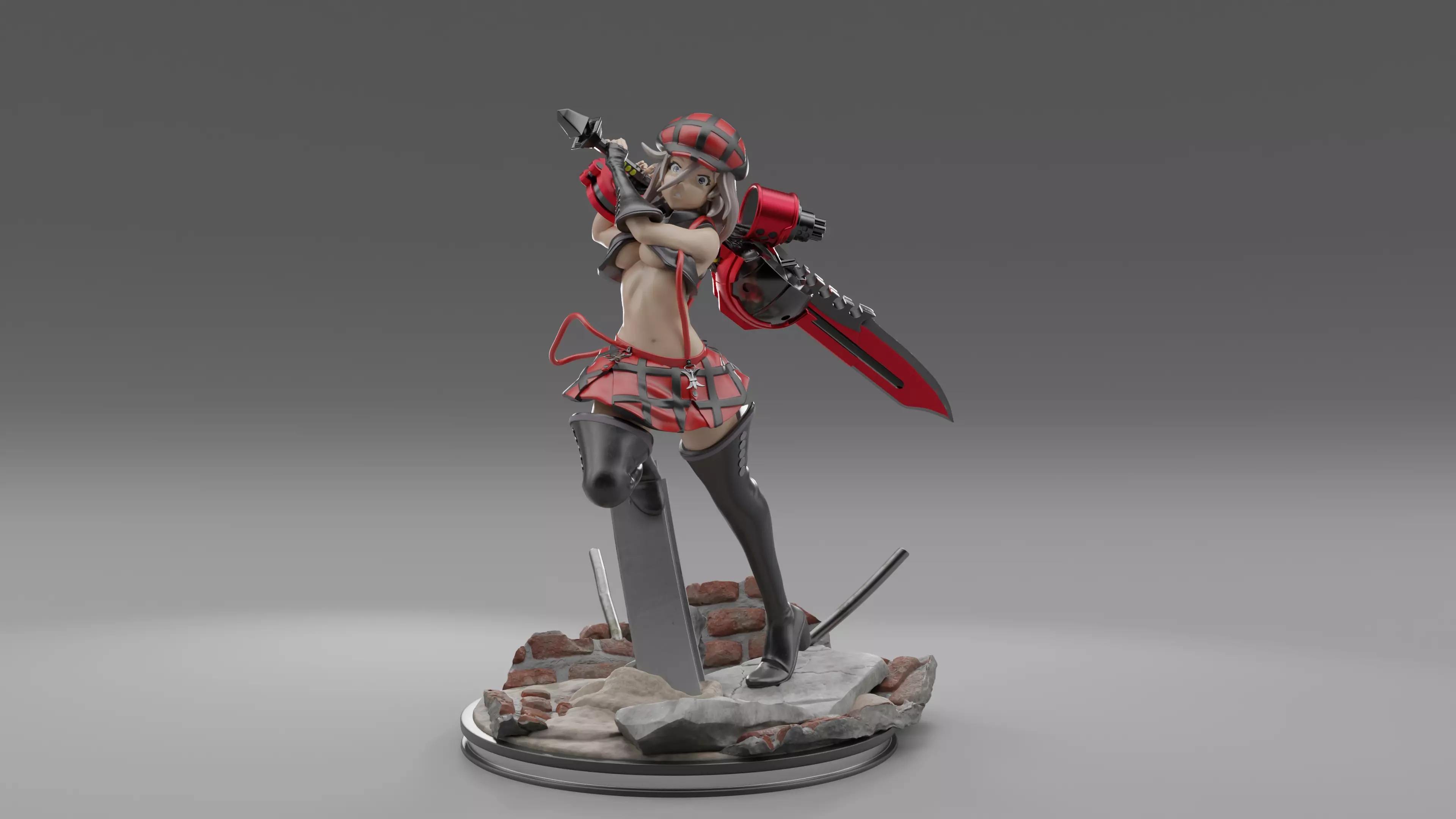 Anime Chainsaw Sword Warrior 3D print model_0