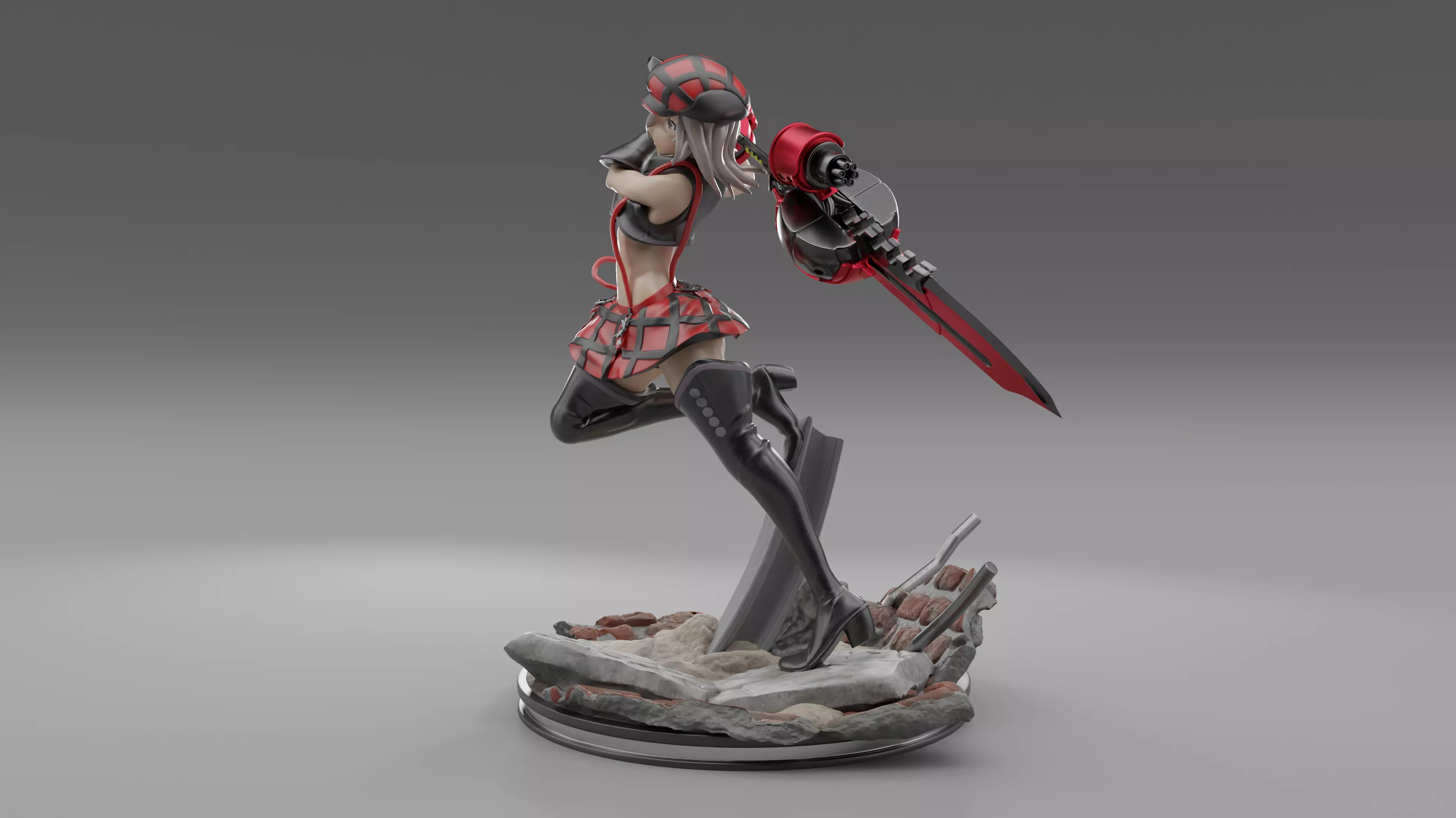 Anime Chainsaw Sword Warrior 3D print model_3