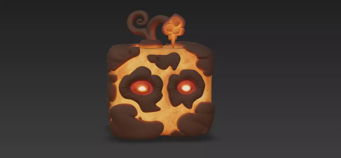 Glowing Pumpkin Spirit Stylized Halloween 3D Model Low-poly 3D model_3