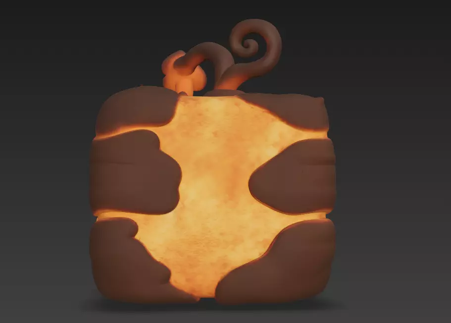 Glowing Pumpkin Spirit Stylized Halloween 3D Model Low-poly 3D model_4