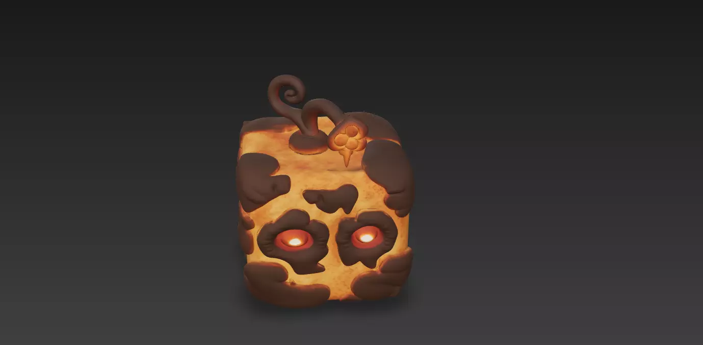 Glowing Pumpkin Spirit Stylized Halloween 3D Model Low-poly 3D model_2