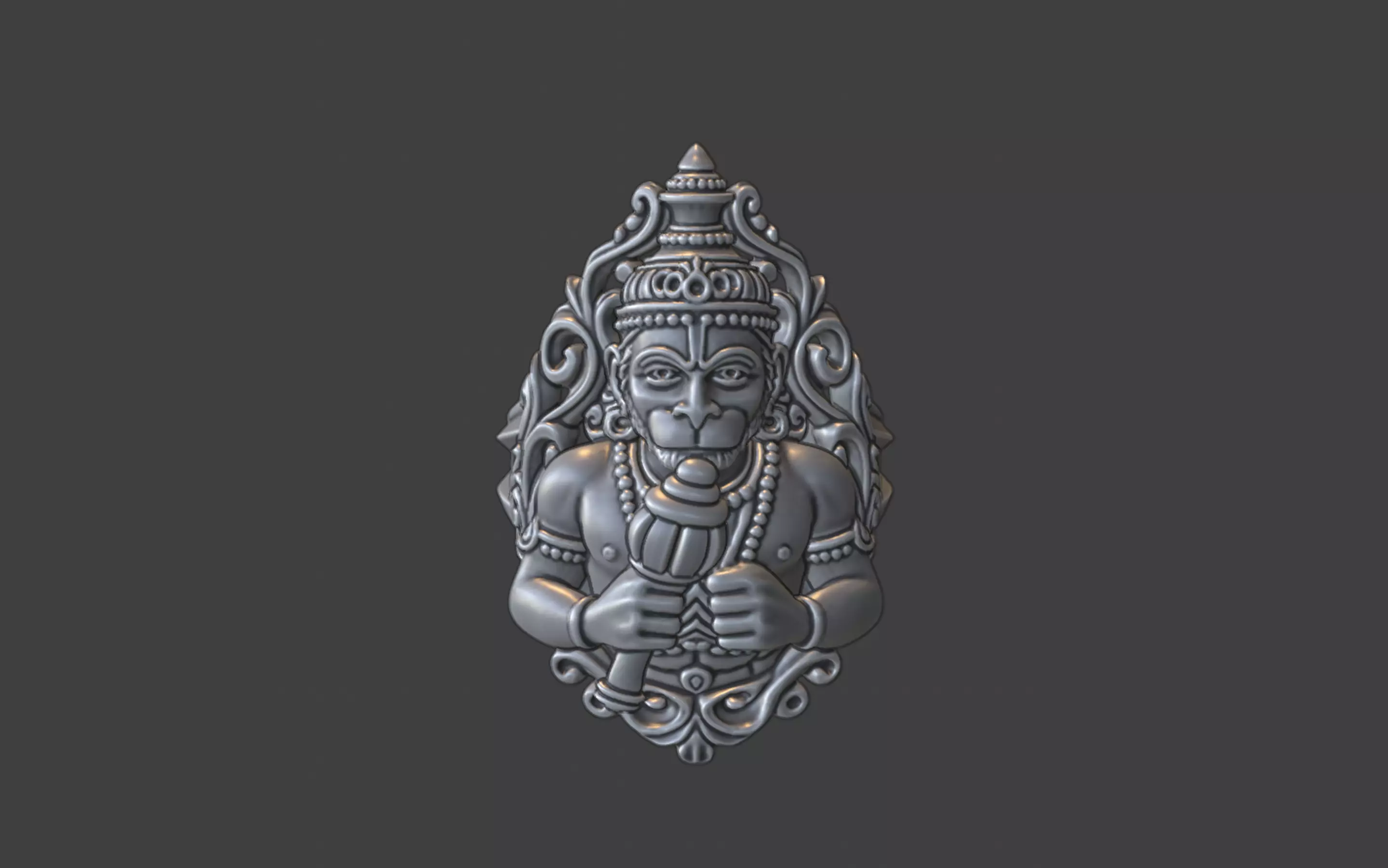 Lord Hanuman ring 3D print model_11